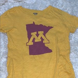 Yellow and maroon MN tee